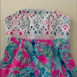 Lilly Pullitzer Lobster Strapless Dress